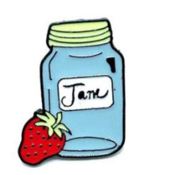 Blue Jane Canning Jar Pin Brooch - Picture 1 of 3
